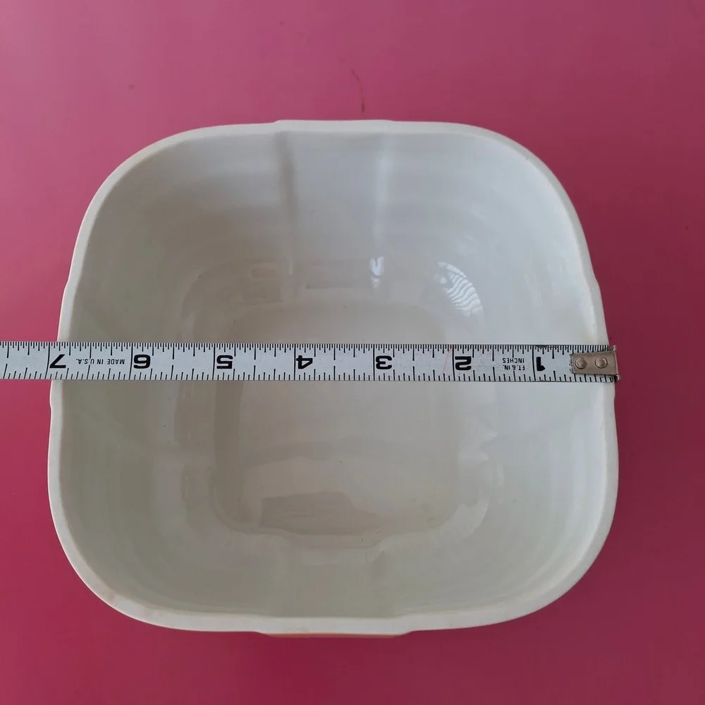 Vintage Hall China for Hotpoint Yellow Ribbed Ceramic Refrigerator Dish with Lid